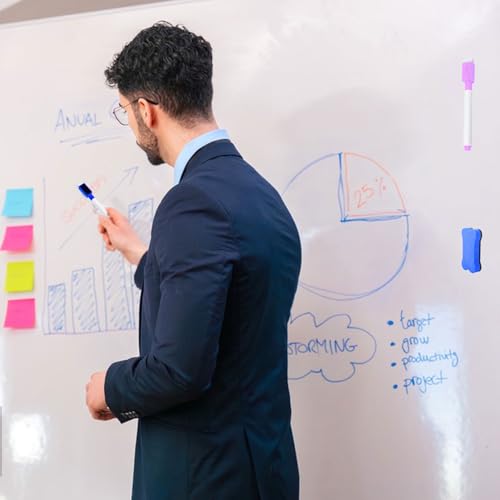 muahmuah 10 Farben Whiteboard Marker, Whiteboard Stifte abwischbar, White board markers mit Schwamm Magnetisch, Feine Spitze, trocken abwischbare, für Zuhause Schule Büro