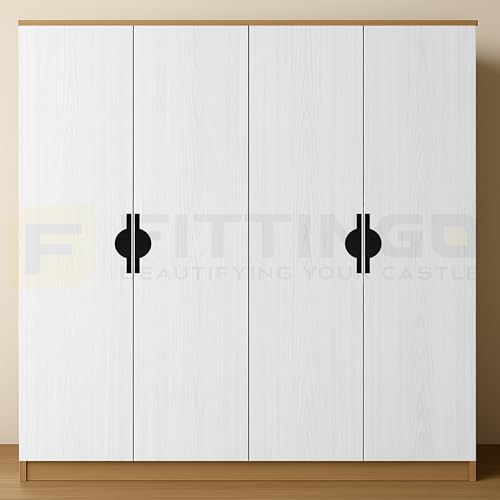 Image of Polo 19 cm Aluminum Wardrobe Handle /Black TT Finish /160mm Hole to Hole /Modern Wardrobe & Cabinet Pull Handle for Home & Office Furniture /Wardrobe Door Handle - Pack of 1(Right)