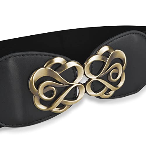 BlackButterfly Stretchy Vintage Waspie Elastic Buckle Waist Belt3