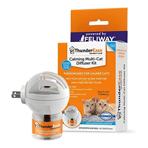 ThunderEase Multicat Calming Pheromone Diffuser Kit | Powered by FELIWAY | Reduce Cat Conflict, Tension and Fighting (30 Day Supply) Cover