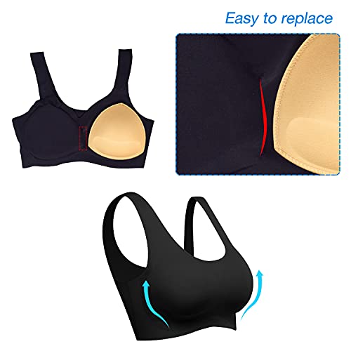 Ursmart 4 Pairs Bra Cups Inserts,Bra Pad Sports Cups Insert Push Up Sewn Padded For Beige,Black And White Optional … #TOP3