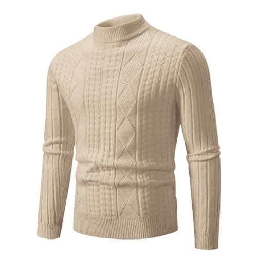 Men's Sweater Half High Neck Knit Pullover Loose Fit Base Layer Casual Top for Men