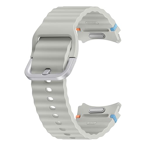 Image of SAMSUNG Galaxy Watch 7, 6, 5, 4 Series Sport Band, Rubber, Smartwatch Replacement Strap for Men and Women, One Click Attachment, Small /Medium, ET-SNL30SSEGUJ, Silver
