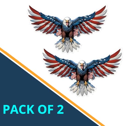 Image of American Flag Eagle Stickers, 6 x 3.5 Inches Pack of 2