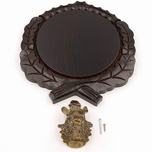 Placa de cuña tallada oscura AF 17,5 cm con 1 pieza de cabeza de cuña pequeña placa cuña, tabla de especias, cartel trofeo.