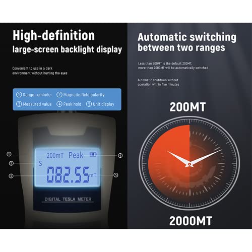 Medidor Digital Gauss Tesla Meter ZMST-2 miniatura 3