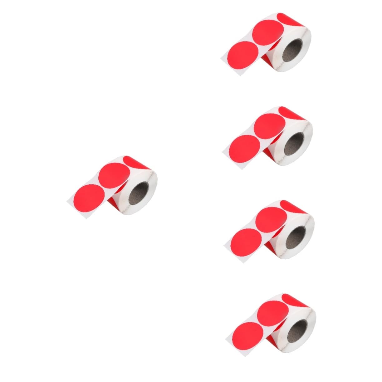 SHINEOFI 5rotoli Etichette Adesive Stampabili Etichette Vuote Per Organizzazione e Archiviazione Superficie Scrivibile e Adesione Per e Casa Gialle Rosse