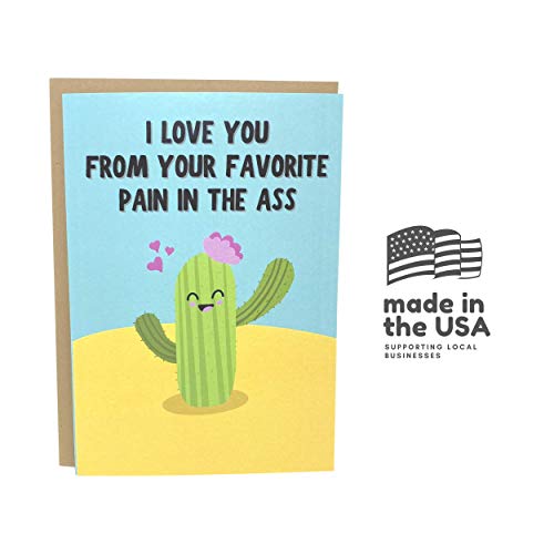 Sleazy Greetings Funny Mothers Day Card | Cute Happy Birthday Card For Mom Dad From Daughter Son | Adult Dirty Humorous Mother’s Day Or Father's Day Appreciation Card | Favorite Pain Cactus Card #TOP2