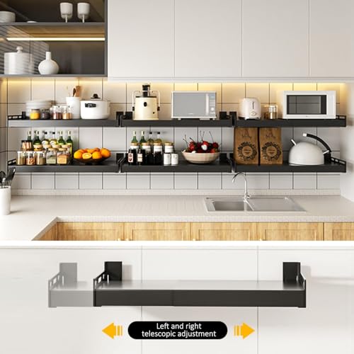 Estante ajustable para microondas de pared, estante de cocina que ahorra