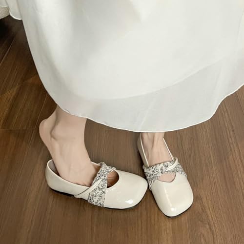 Women Flats Cute Square Toe Mary Jane Shoes Soft Comfortable Ballet Flats Daily Casual Slip On Work Dress Shoes Walking Flats4
