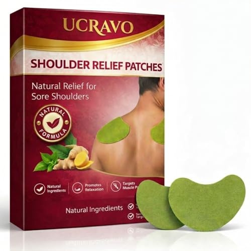 UCRAVO 40pcs Mega Value Pack Herbal Ginger Heat Patches Bulk All-Purpose Pain Management Stickers for Sensitive Skin – Breathable Non-Greasiness Plasters for Neck, Back, Shoulder, Knee Joint Support