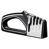 ❤ No es necesario tirar cuchillos sin filo, solo 3 pasos de afilado para afilar su cuchillo, lo que facilita cortar verduras, carne de res, frutas y más. Rápidamente efectivo y fácil de usar.