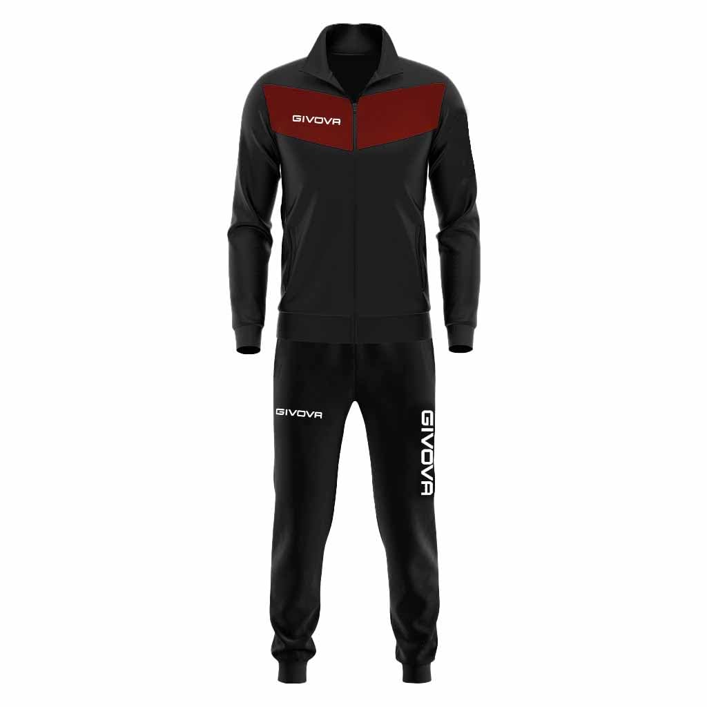 Givova Tuta Visa Triacetato Nero/Granata Tg. 2XL - 4