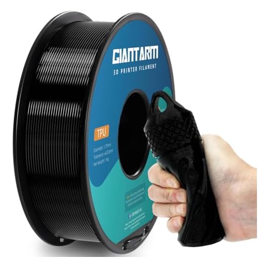 ⚡ GIANTARM TPU Filament 1.75mm Flexible Soft 3D Printer Consumables Black,95A 1kg Spool (2.2 lbs.), Dimensional Accuracy +/- 0.05 mm