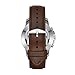 Fossil Q Men's Grant Stainless Steel and Leather Hybrid Smartwatch, Color: Silver-Tone, Brown (Model: FTW1118)