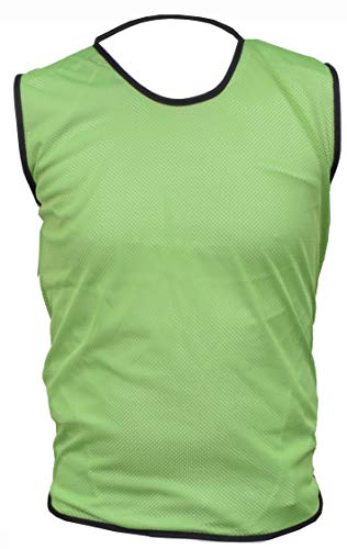 Image of 10 Sports Training Bibs Football Netball Rugby Hockey Cricket Volleyball Vests Soccer Sports Club (2XL, 3XL, Adult Youth Junior & Kids) (Youth (Small - Medium), Green)