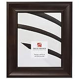 Craig Frames Scalloped American Barn, Faux Barnwood Picture Frame, Dark Walnut Brown, 12 x 16 Inch