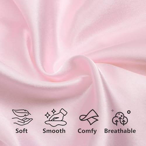Image of Women's Short Satin Robes Lightweight Silky V-Neck Sleepwear Wedding Bridal Party Bride Bridesmaid Bathrobes