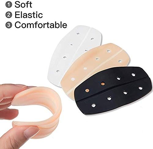 Miniatura 7 de 6 pares de almohadillas de silicona para sujetador, almohadillas antideslizantes y cómodas para los hombros (2 negros, 2 transparentes, 2 beige),