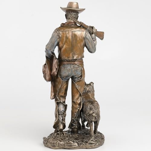 Figura Decorativa Cowboy con Perro en Bronce miniatura 7