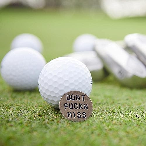 Funny Golf Ball Marker, for Men Adult Humor Novelty Golf Ball Markers with Funny Words, Unique Golf Gag Gifts for Men or Womsen Golfer, 4pcs Brown (Unified, Brown)