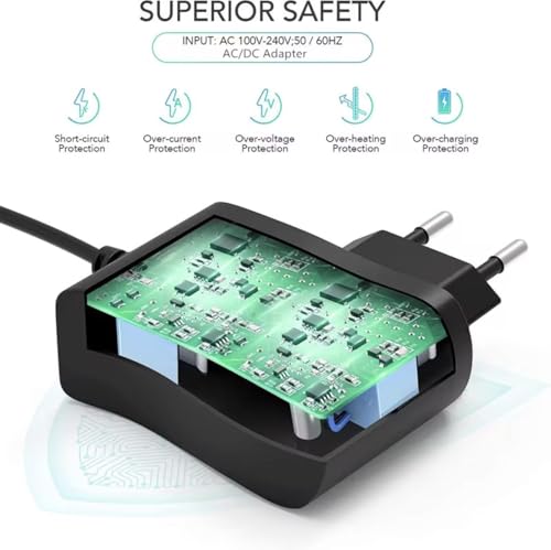 6V Akkuladegerät für Aufsitzspielzeug | 5,5 x 2,5mm | 6V/1A | 100cm | Ladegerät für Kinderfahrt auf Autospielzeug | Netzteil Ladeadapter für Elektrisches, Spielzeugauto, Fahrrad, Roller, Buggy, Quad