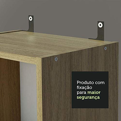 Escrivaninha Madesa Rubi + Estante Livreiro 6906 - Carvalho