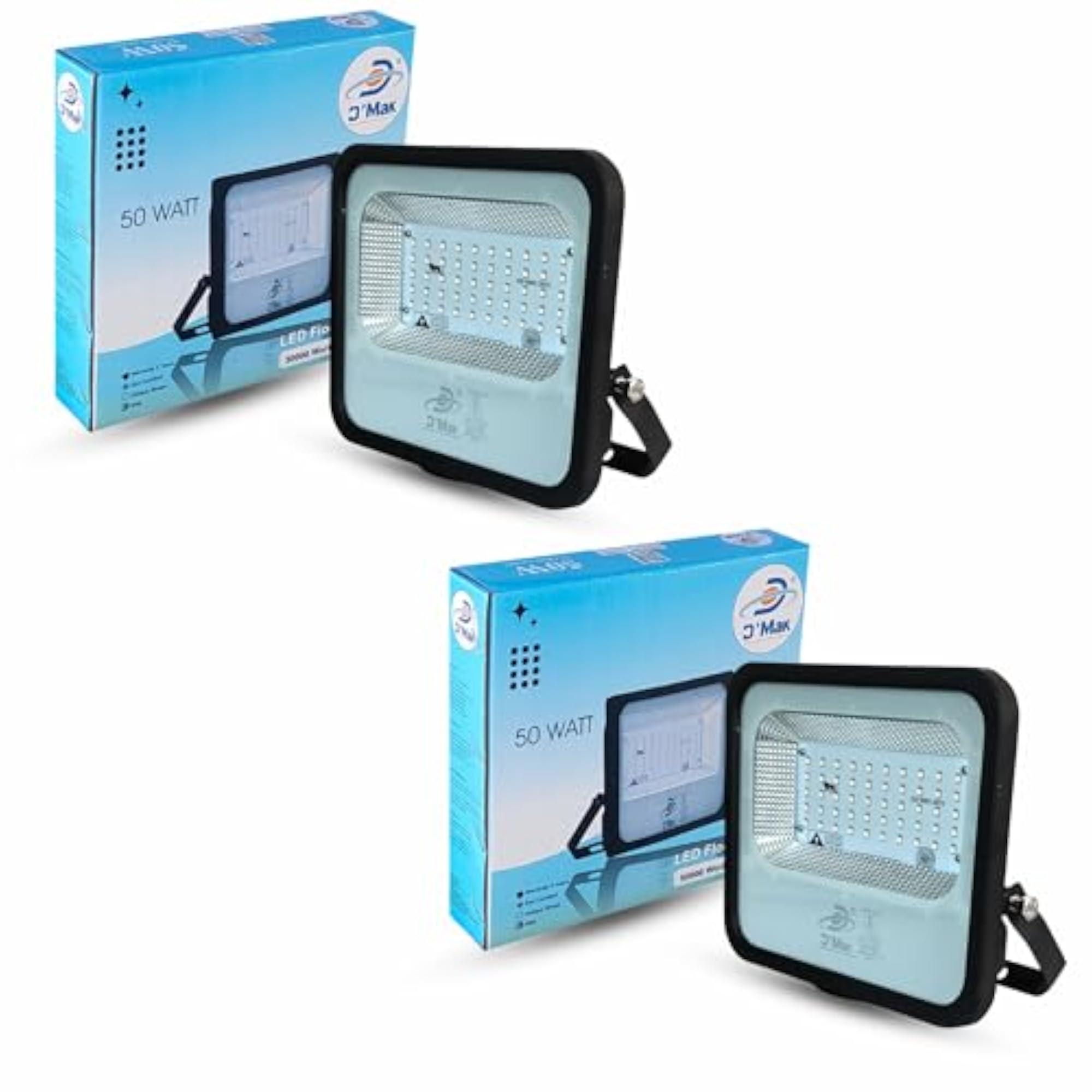 50 Watt Waterproof Warm White LED Flood Light Pack of 2
