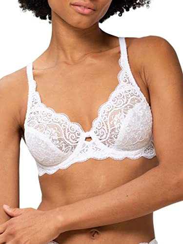 Triumph Amourette 300WX Sutiã acolchoado com aro para mulheres - Renda elástica confortável - Sutiã de cobertura total - Tamanhos de bojo A-DDD, Branco, 38D