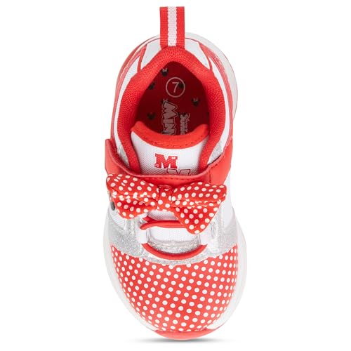 Disney Minnie Mouse Girls Sneakers - Slip On Elastic Lace Sneakers - Minnie Mouse Polka Dot and Bows - Everyday Shoes for Kids3