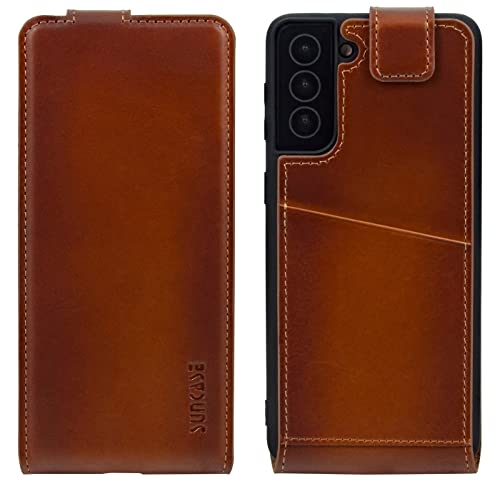 Étui protection à rabat original Suncase pour Samsung S26 5G fini les rayures sur l'écran en cuir