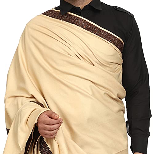 Image of SWI WITH LABEL Men's Kashmiri Embroidered Wool Shawl