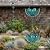 Topadorn 8.5 FT Rain Chain Iron Gutter Chains with 12 Rain Collector Thick Iron Flower Cups Garden Decoration,Lake Blue