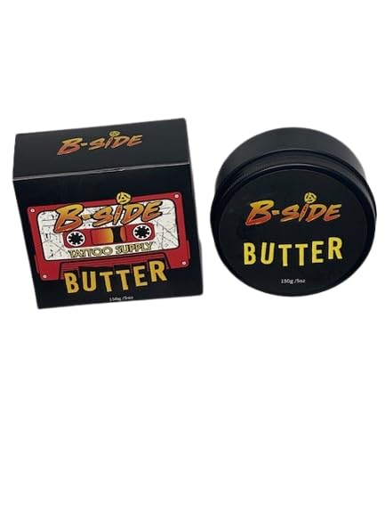 B-Side Butter Tattoo Aftercare 5oz Tattoo Balm, Heals + Protects New Tattoos. Before, During, and Aftercare - Vegan. No-Petroleum. Paraben Free.