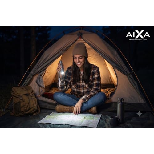 Image of AIXA Rechargeable Zoomable LED Flashlight, High Power Strobe Torch Light, Aluminium Alloy Body, USB Type-C Charging, Adjustable Focus, Waterproof for Camping, Hiking, Emergency, Home & Outdoor Use