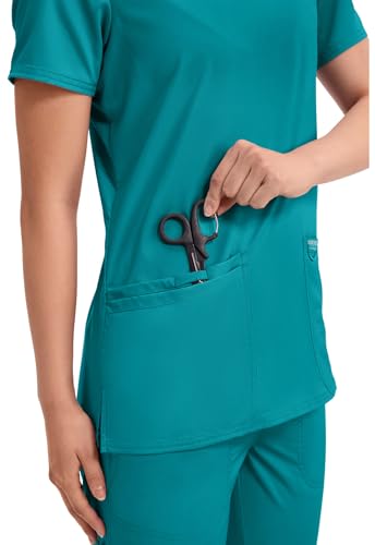 Image of Cherokee Medical Women's Scrub Top V-Neck Modern Classic Fit with 3 Pockets, Ultra Soft and 2-Way Stretch Fabric - WW620