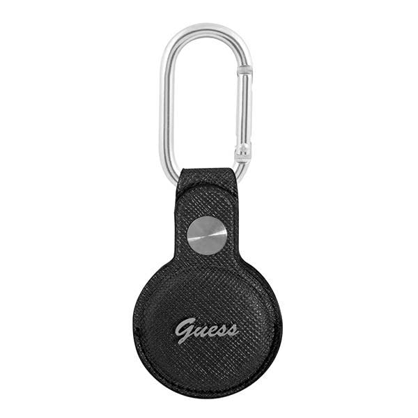 Llavero AirTag Guess Saffiano negro ideal para maletas y llaves