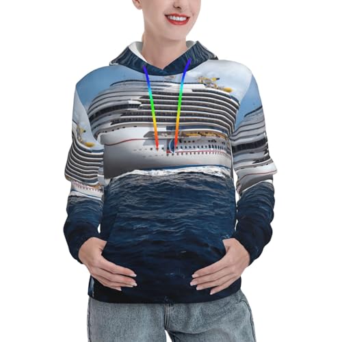 Sweat à capuche imprimé bateau de croisière le cadeau d'automne parfait pour femme