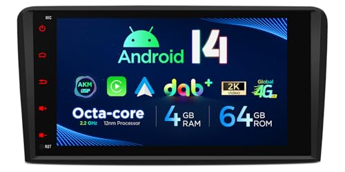 XTRONS Autoradio GPS Android 14 per Audi A3, 4GB RAM