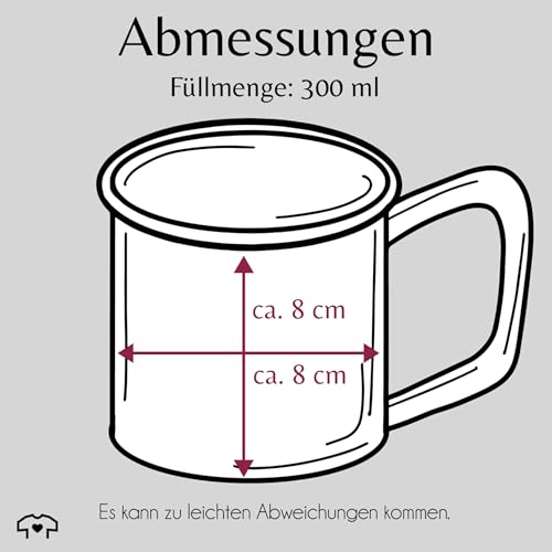 Emaille Becher Blechbecher - Tassen - Du bist einfach flunderbar I Pärchen Geschenke Spruch Flunder Kompliment I Liebeserklärung Geschenk Freundschaft I Paar Geschenke - 300 ml - Weiß Blau