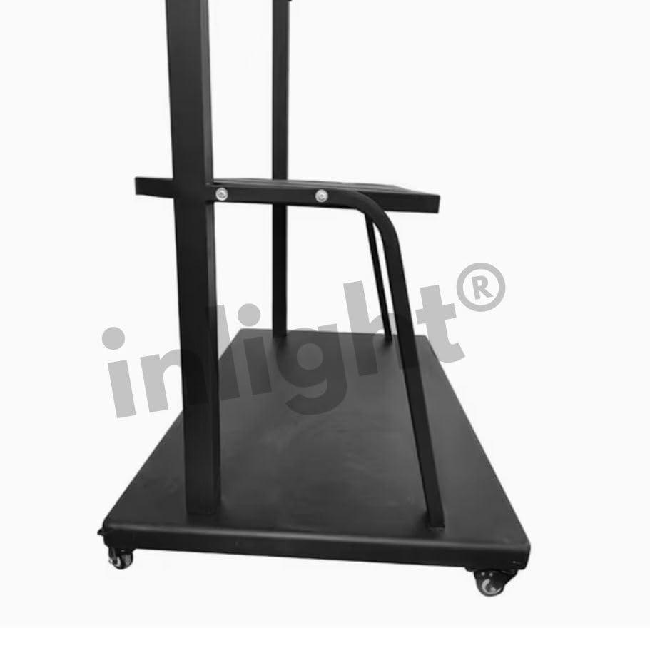 Image of Inlight Rolling /Mobile TV Cart with Wheels for 55-86 Inch LCD LED 4K Flat Screen TVs, TV Floor Stand with Shelf Holds Up to 120 Kgs | Adjustable Height Trolley Max VESA 900 x 600 mm