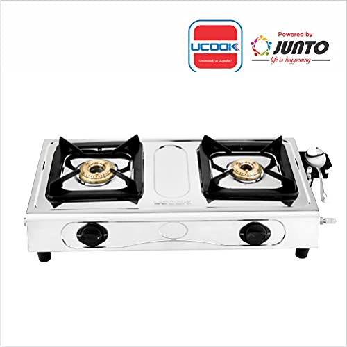 Image of UCOOK JUNTO Basic 2B Series 2 Burners Gas Stove Stainless Steel Cooktop