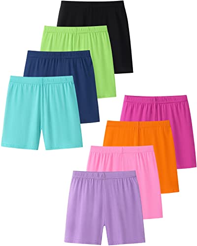 Domee Leggings Cortos Ciclista Boxer Pantalón Niña Pack de 8 Colores Dulces 3-4 Años (Fabricante Talla 110)