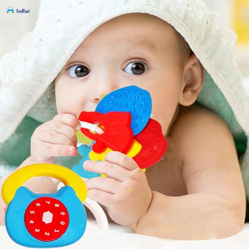 FunBlast Rattles for Babies &ndash; Rattle Toys for Baby and Toddlers, Sound Rattle Toy for New Born Baby, Infants Toys, Early Development Toys for 3+ Months Babies (Pack of 4)