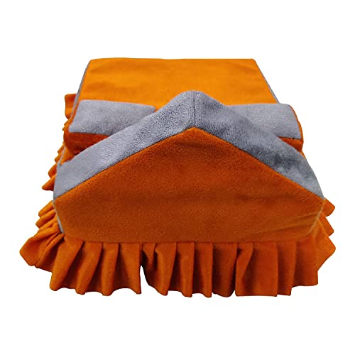 Laddu Gopal Bed bicolore orange et gris, lit de repos pour rituel pooja