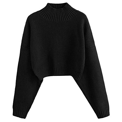 ZAFUL Damen Rollkragenpullover, Kurzer Pullover, Langarm Jumper Sweater...