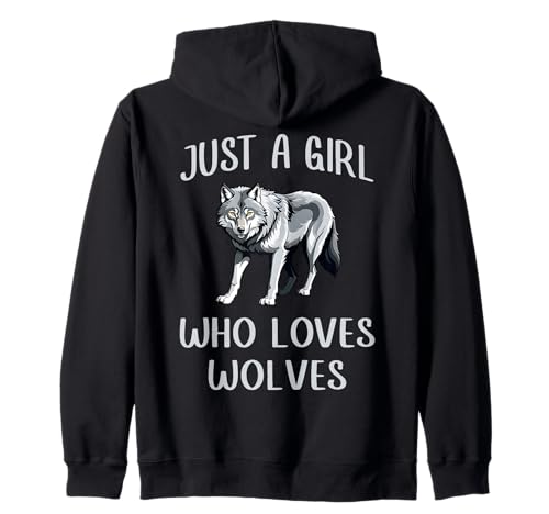 Solo una chica que ama a los lobos lindo amante de los lobos para niñas y mujeres Sudadera con Capucha