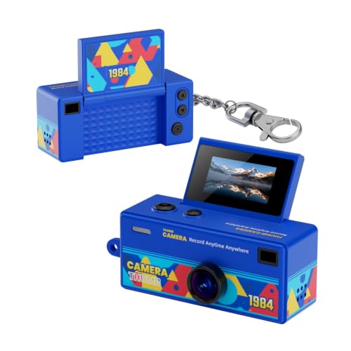 Cámara Mini Retro 1080P con Llavero Color Azul miniatura 1