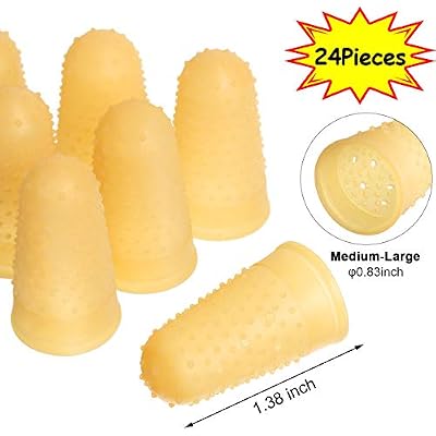 SATINIOR 24 Pieces Rubber Fingers CoversTip Fingers Money Counting Collating Writing Sorting Protectors Hot Glue Wax Rosin Resin Collating Writing Task Scrap