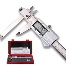 Digital Offset Jaw Caliper 6 Inch/150mm, Stainless Steel Vernier Caliper, Inch/Metric, 0.0005"/0.01mm Resolution, Precision Measuring Tool for Step Sections
